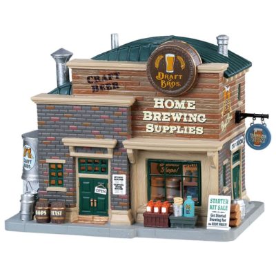 Lemax Village Draft Bros Home Brewing Supplies Lighted Building 85329