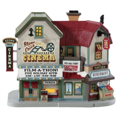 Lemax Village Stone Creek Cinema Lighted Building 85332
