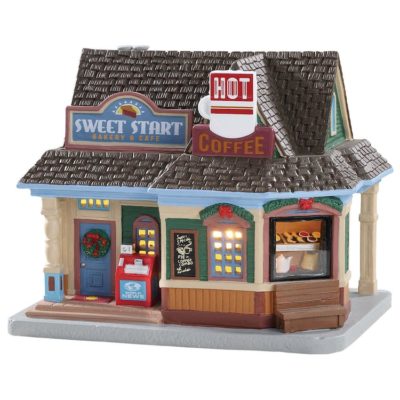 Lemax Village Sweet Start Cafe Lighted Building 85348
