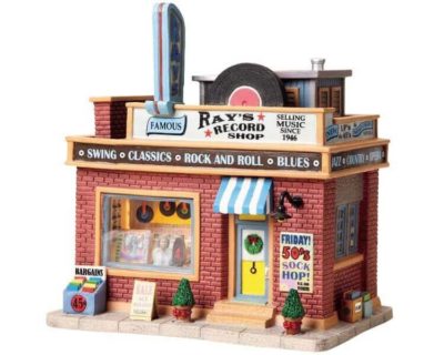 Lemax Village Ray's Record Shop Lighted Building 85678