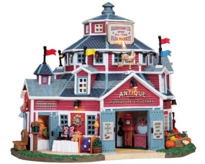 Lemax Village Harrison Co. Flea Market Lighted Building 85707