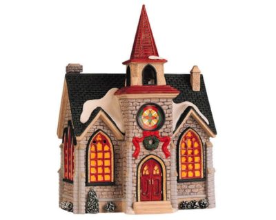 Lemax Village Stone Church Lighted Building 95388