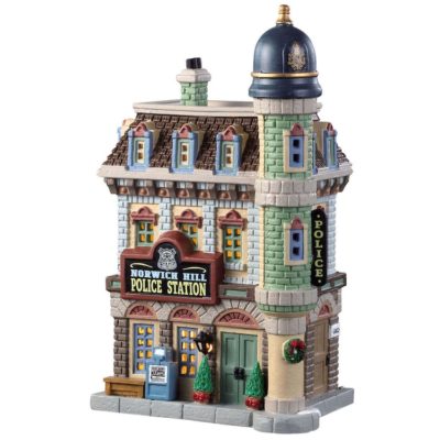 Lemax Village Norwich Police Station Lighted Building 95507