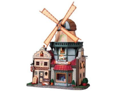Lemax Village Tara's Dutch Mill Restaurant S/2 W/4.5V Ada Lighted Building 95801