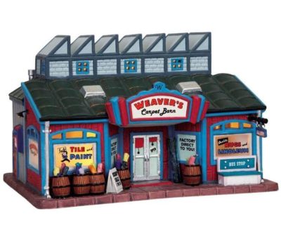 Lemax Village Weavers Carpet Barn Lighted Building 95823