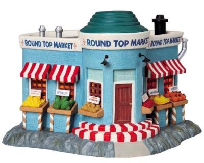 Lemax Village Round Top Market Lighted Building 95835