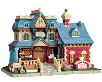 Lemax Village Main Street Books & Coffee Shop Lighted Building 95840