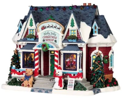 Lemax Village Holly Jolly Christmas Shop Lighted Building 95881