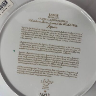 Lenox Christmas Trees Around the World Collector Plate - Annual 2006 Japan - Image 3