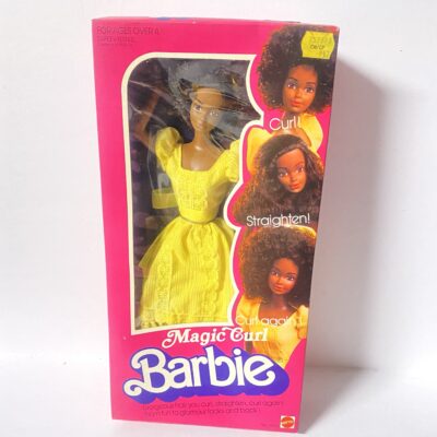 Vtg Mattel 1981 AA Magic Curl Barbie Doll African American Steffi Face NRFB #3989