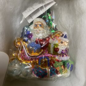 Christopher Radko Blown Glass Santa Claus Christmas Ornament Orig Box