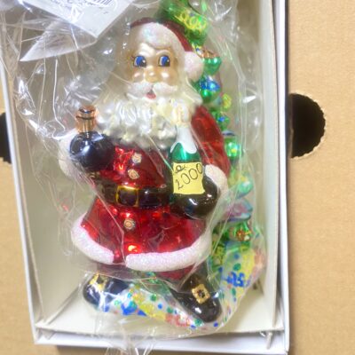 Christopher Radko Blown Glass Santa Claus 2000 Christmas Ornament Orig Box