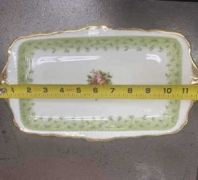 Royal Doulton Old Country Roses Sandwich Tray China Dinnerware RARE green border - Image 2