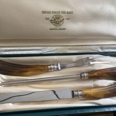 Sheffield Parker & Sons Bakelite Carving Knife 9pc Set in Lined Box - Image 3