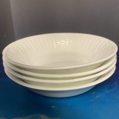 Wedgwood Nantucket Geo Davis Basket Weave Soup Salad Cereal 7” Bowl Set 4 England 1986 NM-M - Image 2