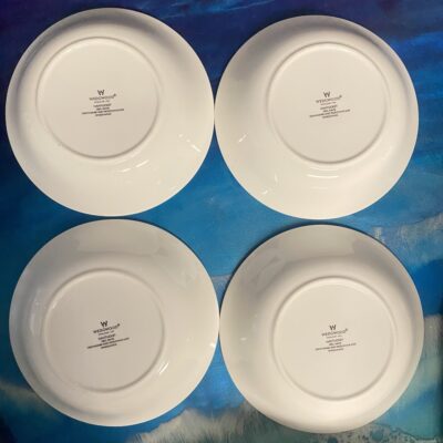 Wedgwood Nantucket Geo Davis Basket Weave Soup Salad Cereal 7” Bowl Set 4 England 1986 NM-M - Image 5