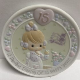 Precious Moments Perfect Display 15 Happy Years Anniversary Medallion 177083 SIGNED