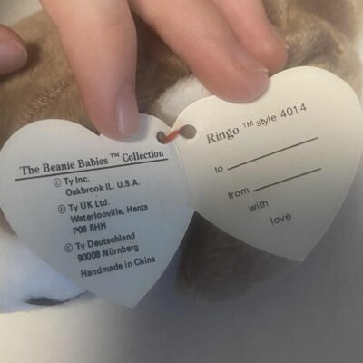RARE Ty Beanie Baby Ringo Raccoon Stuffed Plush MWMT 4014 - Image 3