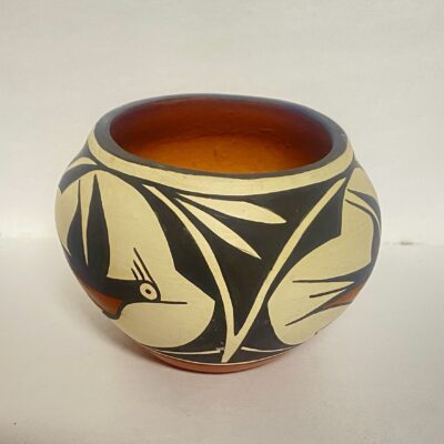 Vtg Pueblo Zia Native American Handmade Pottery Jar 4.5w X 3.5t - Image 3