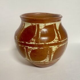 Vtg Pueblo Redware Native American Handmade Pottery Jar