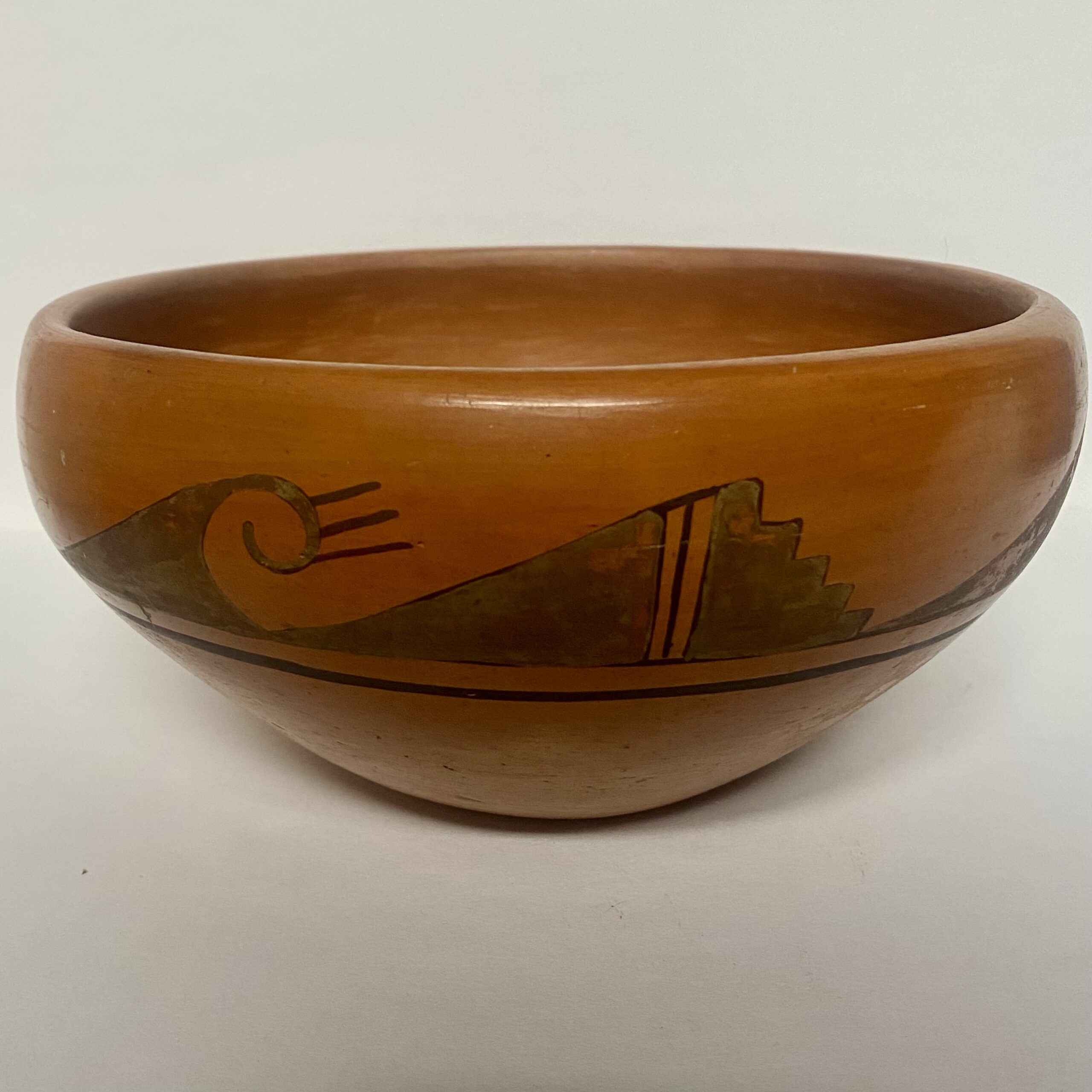 Vtg Hopi Pueblo Native American Pottery Roberta Silas 8”x 4” Bowl Signed Handmade