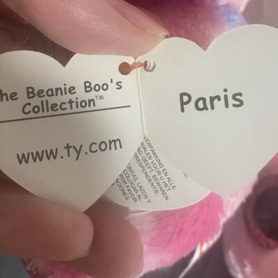 RARE Ty Beanie Boo Paris France Import Exclusive Stuffed Plush MWMT - Image 2