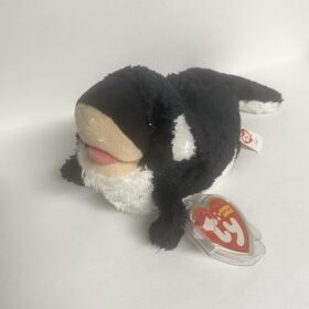 RARE Ty Beanie Baby Fin Orca Whale Sea World Exclusive Stuffed Plush MWMT