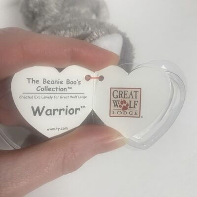 Ty Beanie Baby Warrior Gray Wolf Great Wolf Lodge Exclusive Stuffed Plush MWMT - Image 3
