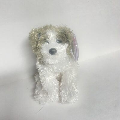 RARE Ty Beanie Baby Gray White Fetch Dog Stuffed Plush MWMT - Image 3