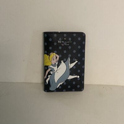 Disney Kate Spade New York Alice in Wonderland Passport Cover / Bifold Wallet NEW