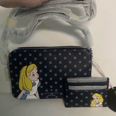 Disney Kate Spade New York Alice in Wonderland Crossbody Handbag w/ Card Holder NEW