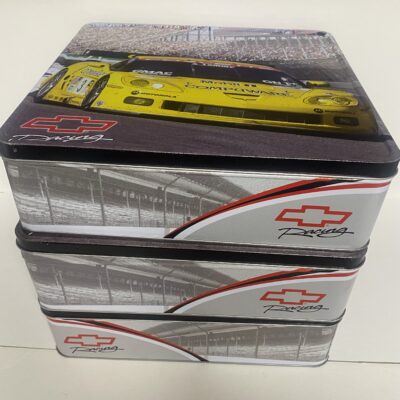 Set/ 3 Chevy Racing Box Hand Tool Set 
Large 12” Collectible Tin Chevrolet Automotive Mechanic Tools Metric & Standard Wrenches - Image 2